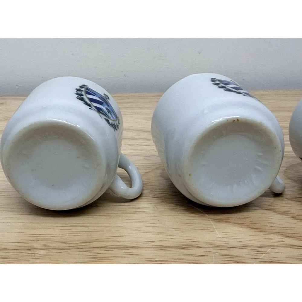 Set of 4 Cuban Espresso Cups Cuba Coat of Arms White Ceramic Demitasse #1